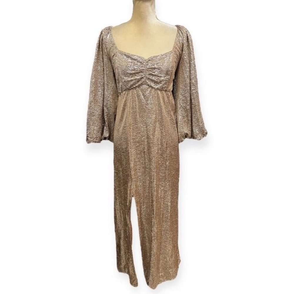 Show Me Your MuMu Gold Sequin Midi Dress